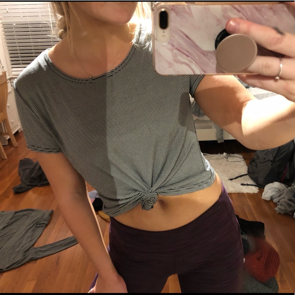 Striped crop t